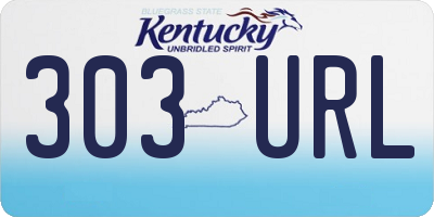 KY license plate 303URL