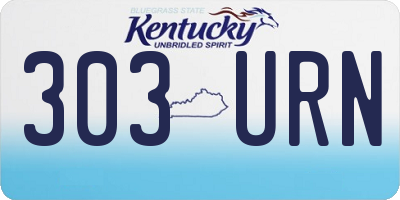 KY license plate 303URN