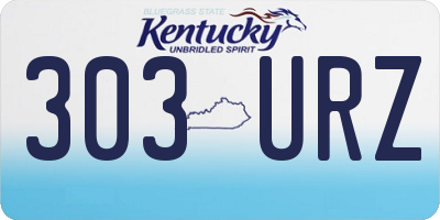 KY license plate 303URZ