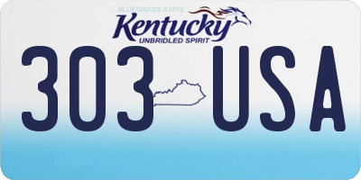 KY license plate 303USA