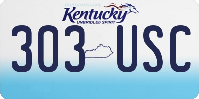 KY license plate 303USC