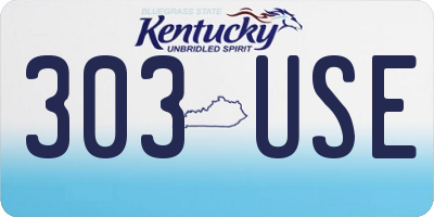 KY license plate 303USE