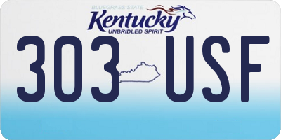 KY license plate 303USF