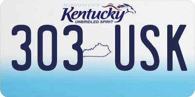 KY license plate 303USK