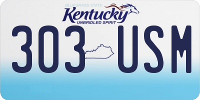 KY license plate 303USM