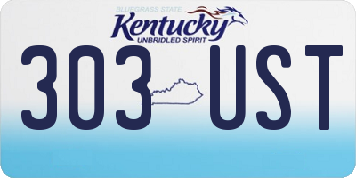 KY license plate 303UST
