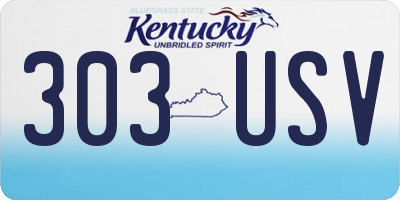 KY license plate 303USV