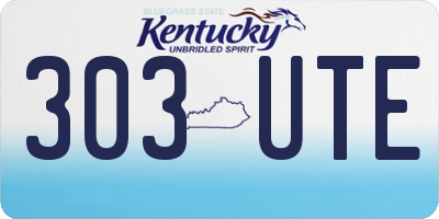 KY license plate 303UTE