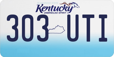 KY license plate 303UTI