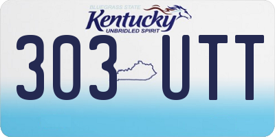 KY license plate 303UTT