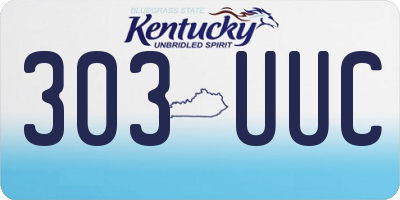 KY license plate 303UUC