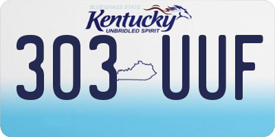 KY license plate 303UUF