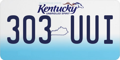 KY license plate 303UUI