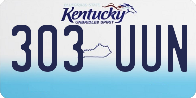 KY license plate 303UUN