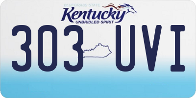 KY license plate 303UVI