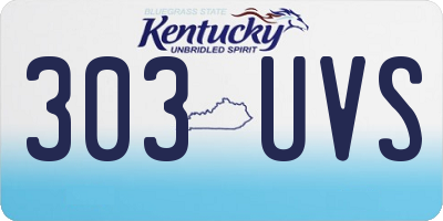 KY license plate 303UVS
