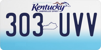 KY license plate 303UVV