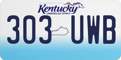 KY license plate 303UWB