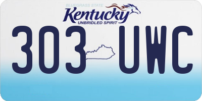KY license plate 303UWC