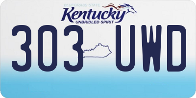 KY license plate 303UWD