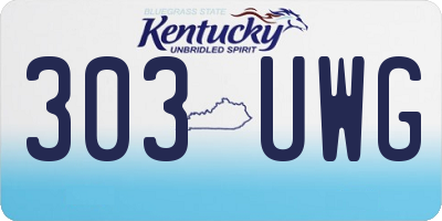 KY license plate 303UWG