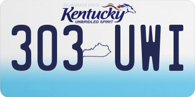 KY license plate 303UWI
