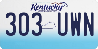 KY license plate 303UWN