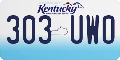KY license plate 303UWO