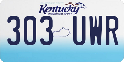KY license plate 303UWR