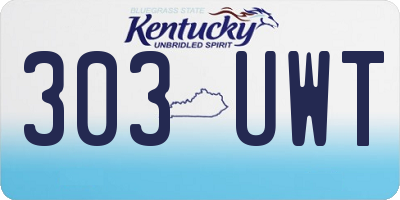 KY license plate 303UWT
