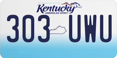 KY license plate 303UWU