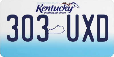 KY license plate 303UXD