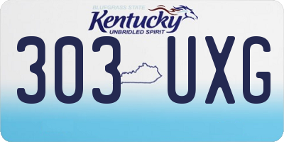KY license plate 303UXG
