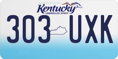 KY license plate 303UXK