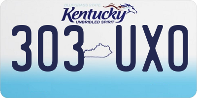 KY license plate 303UXO