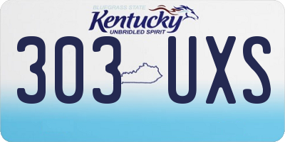 KY license plate 303UXS