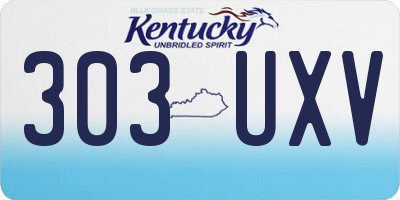 KY license plate 303UXV