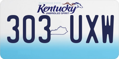 KY license plate 303UXW