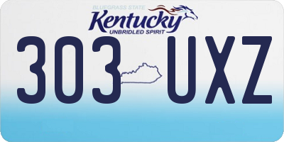 KY license plate 303UXZ