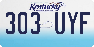 KY license plate 303UYF