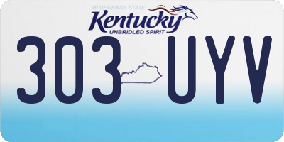 KY license plate 303UYV