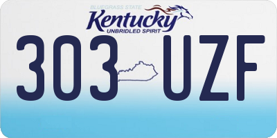 KY license plate 303UZF