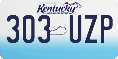 KY license plate 303UZP