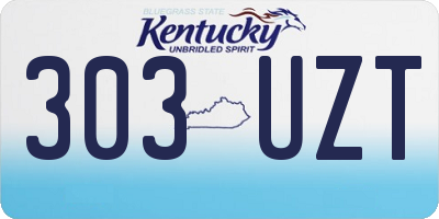 KY license plate 303UZT
