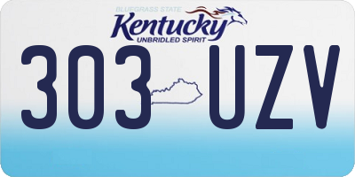 KY license plate 303UZV