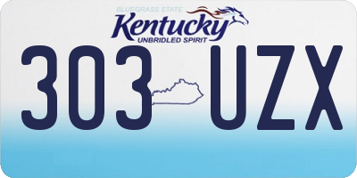 KY license plate 303UZX