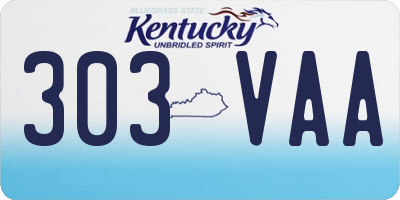 KY license plate 303VAA