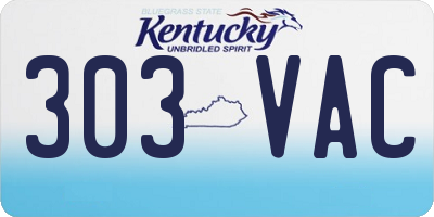 KY license plate 303VAC