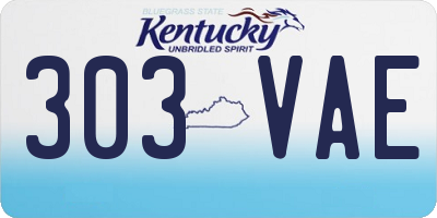 KY license plate 303VAE