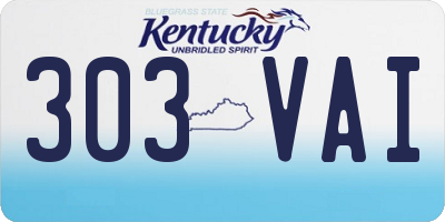 KY license plate 303VAI